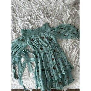 Rococo Sand Talia off the shoulder sequin again dress nwt sm RARE